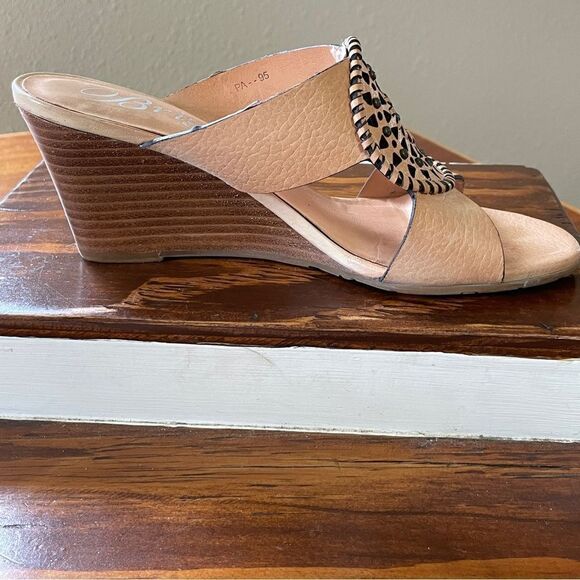 Brighton Rive Wedge Sandals Lasercut Natural Beige Tan Women's Size 6.5 - Picture 7 of 13